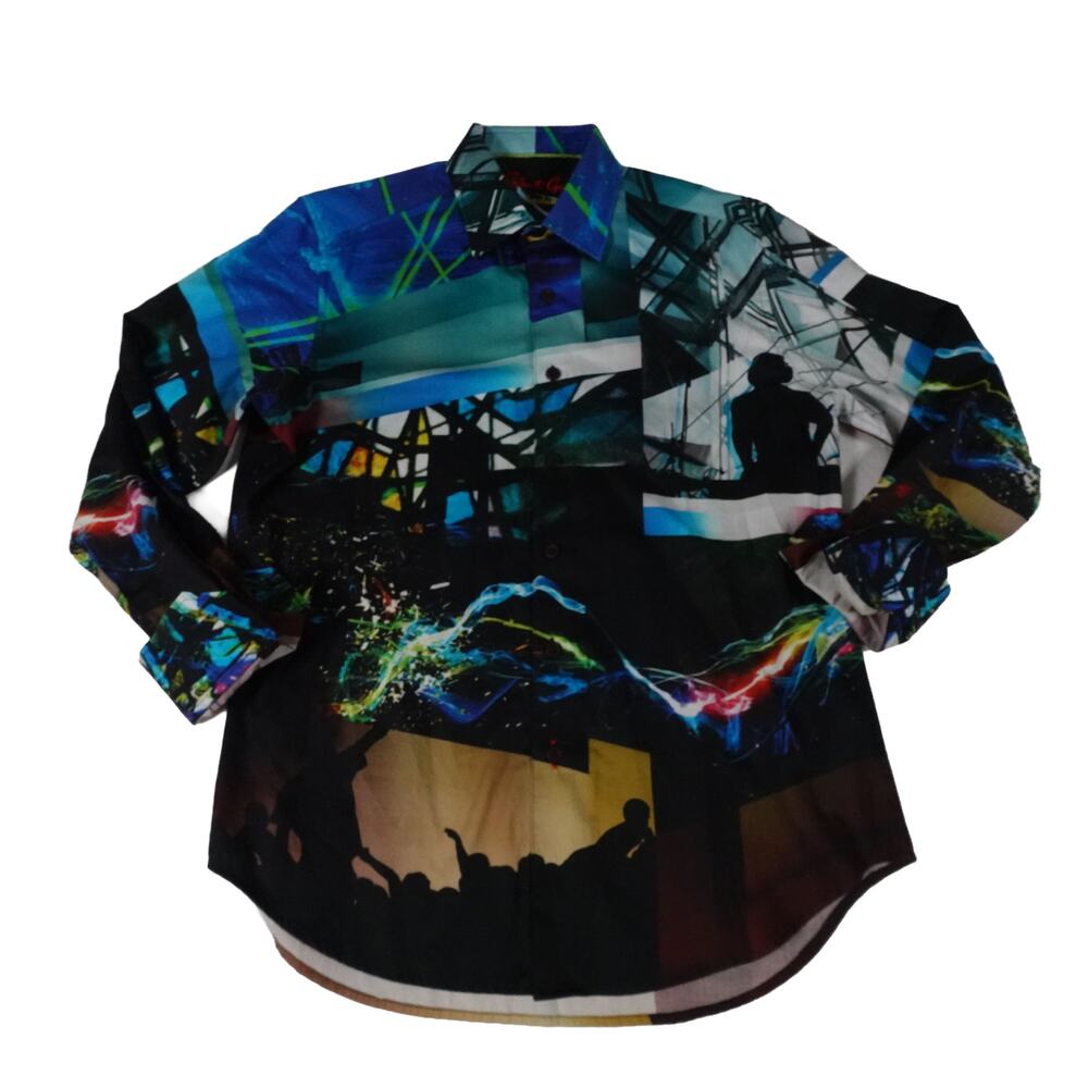 Robert Graham Exclusive Abstract Concert Button Up Shirt Men's Medium